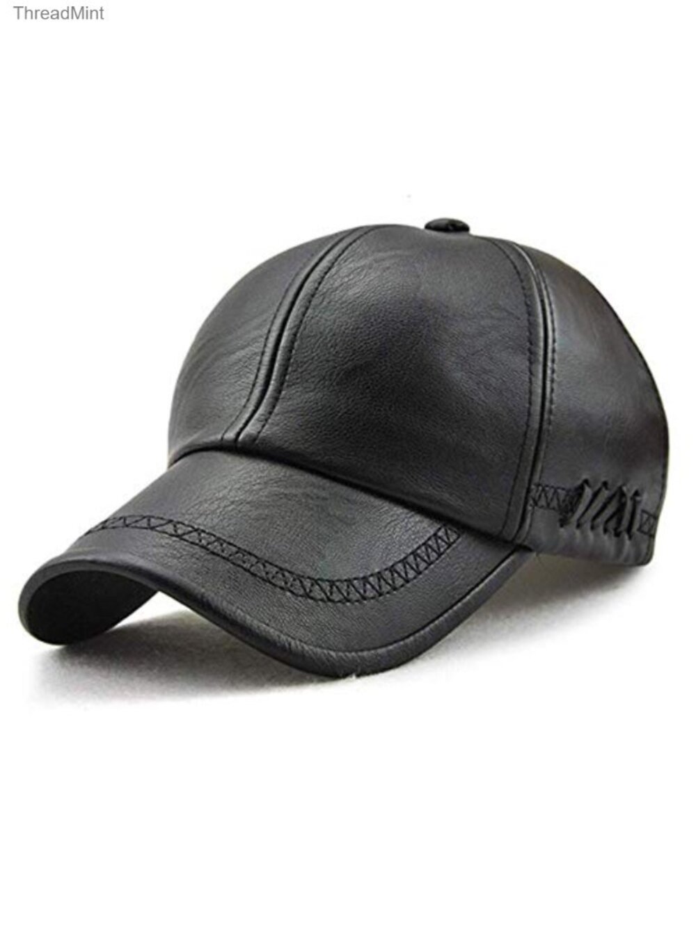 PU Leather Baseball Cap Adjustable Structured Classic Hat Waterproof